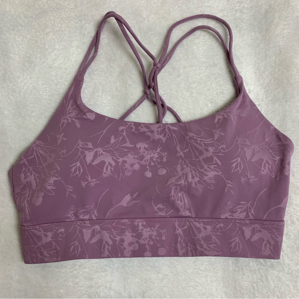 Women’s Zyia purple strappy racerback sports bra size M